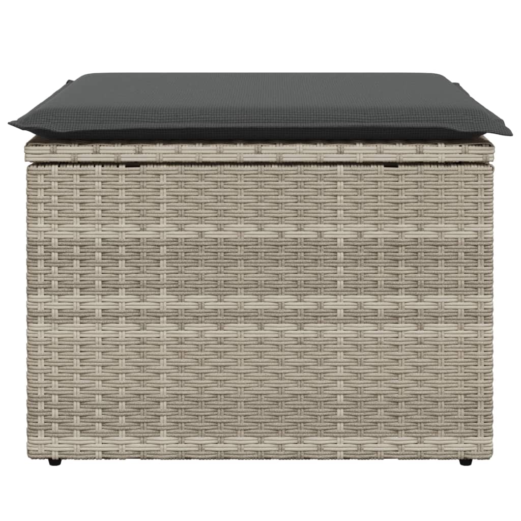 Gartenhocker mit Kissen Schwarz 55x55x37 cm Poly Rattan