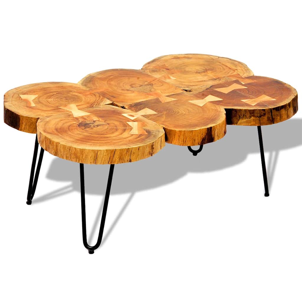 Couchtisch 36 cm 4 Stämme Massivholz Akazie