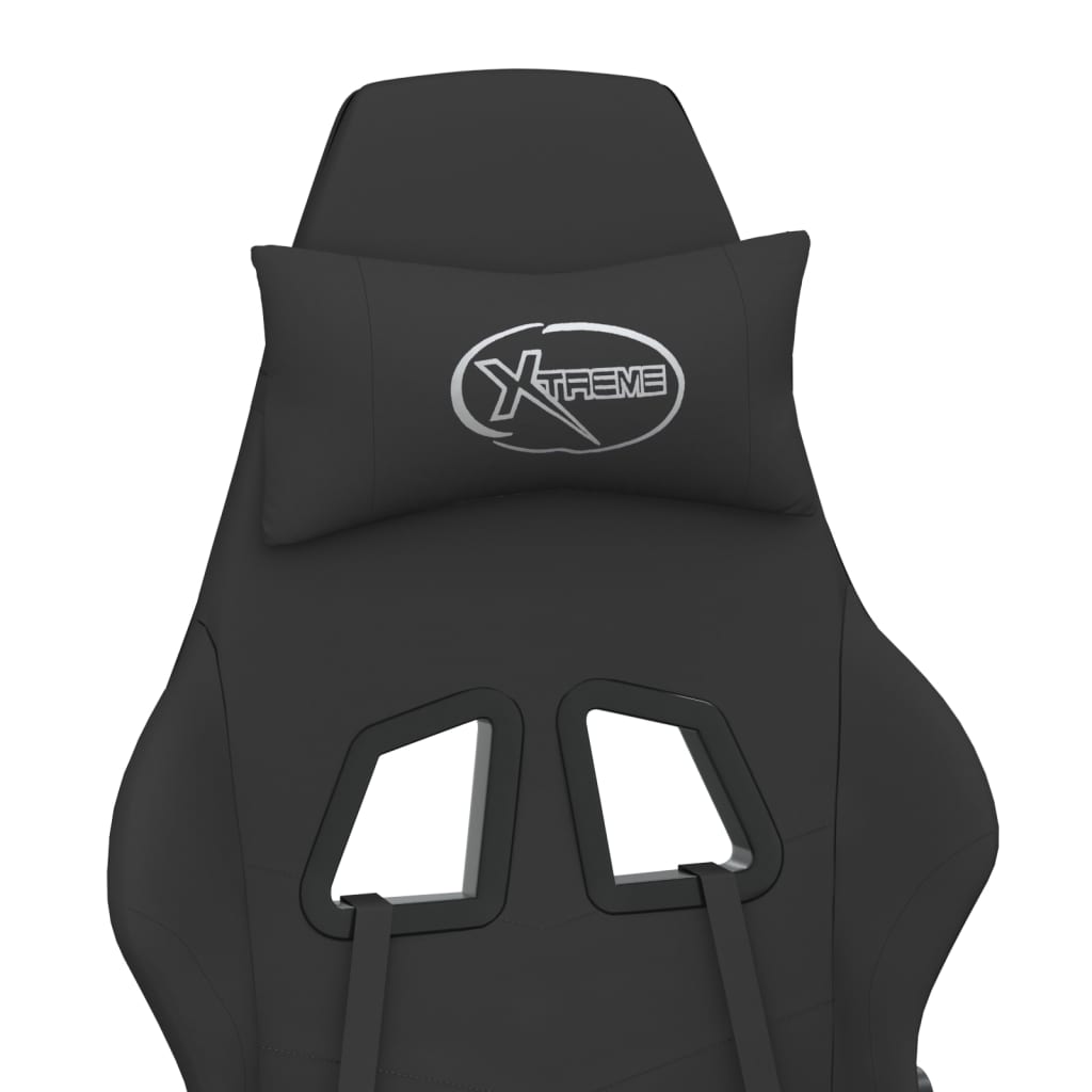 Gaming-Stuhl mit Massagefunktion Schwarz und Creme Stoff