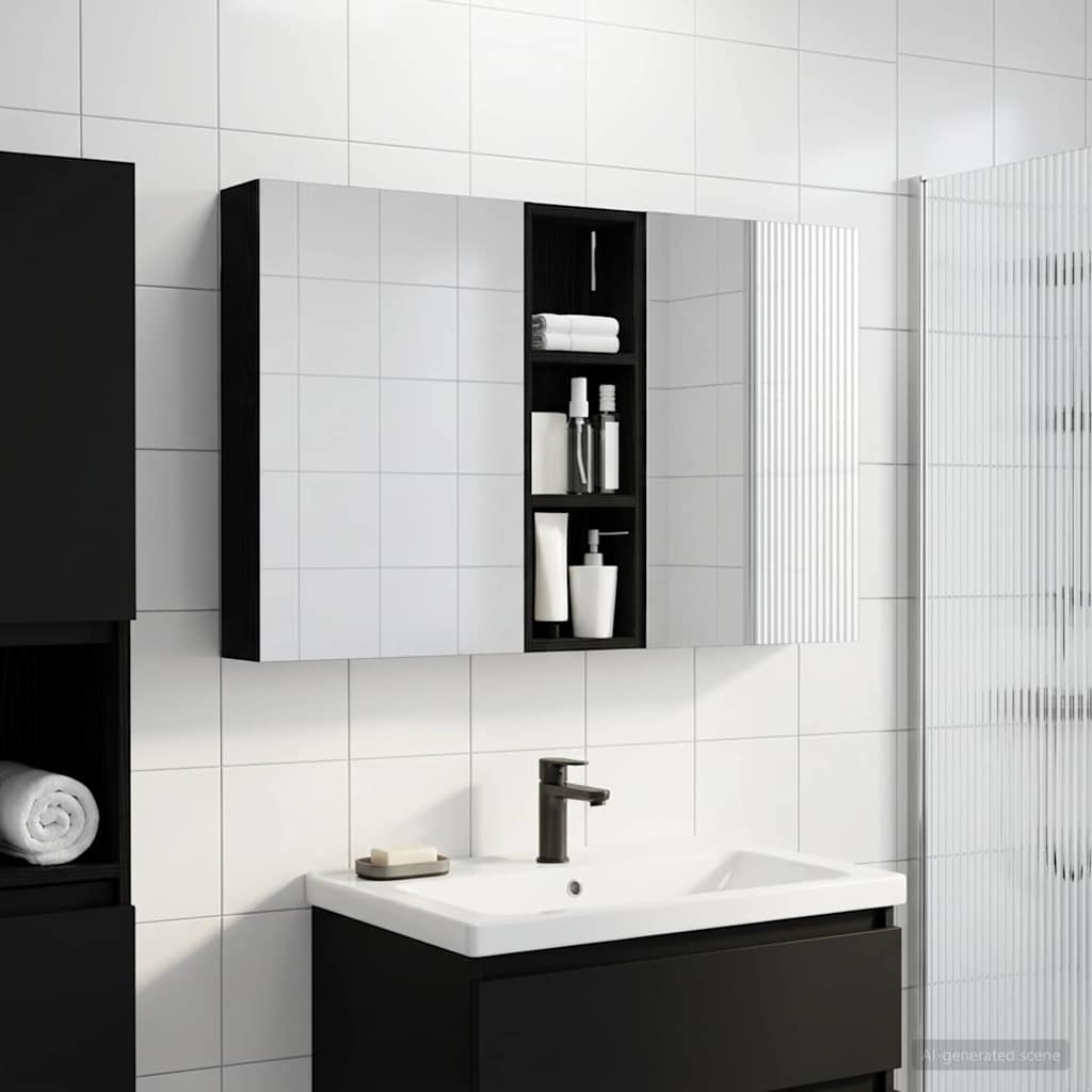 Badezimmerschrank-Set 3 pcs 80 x 10,5 x 50 cm Holzwerkstoff