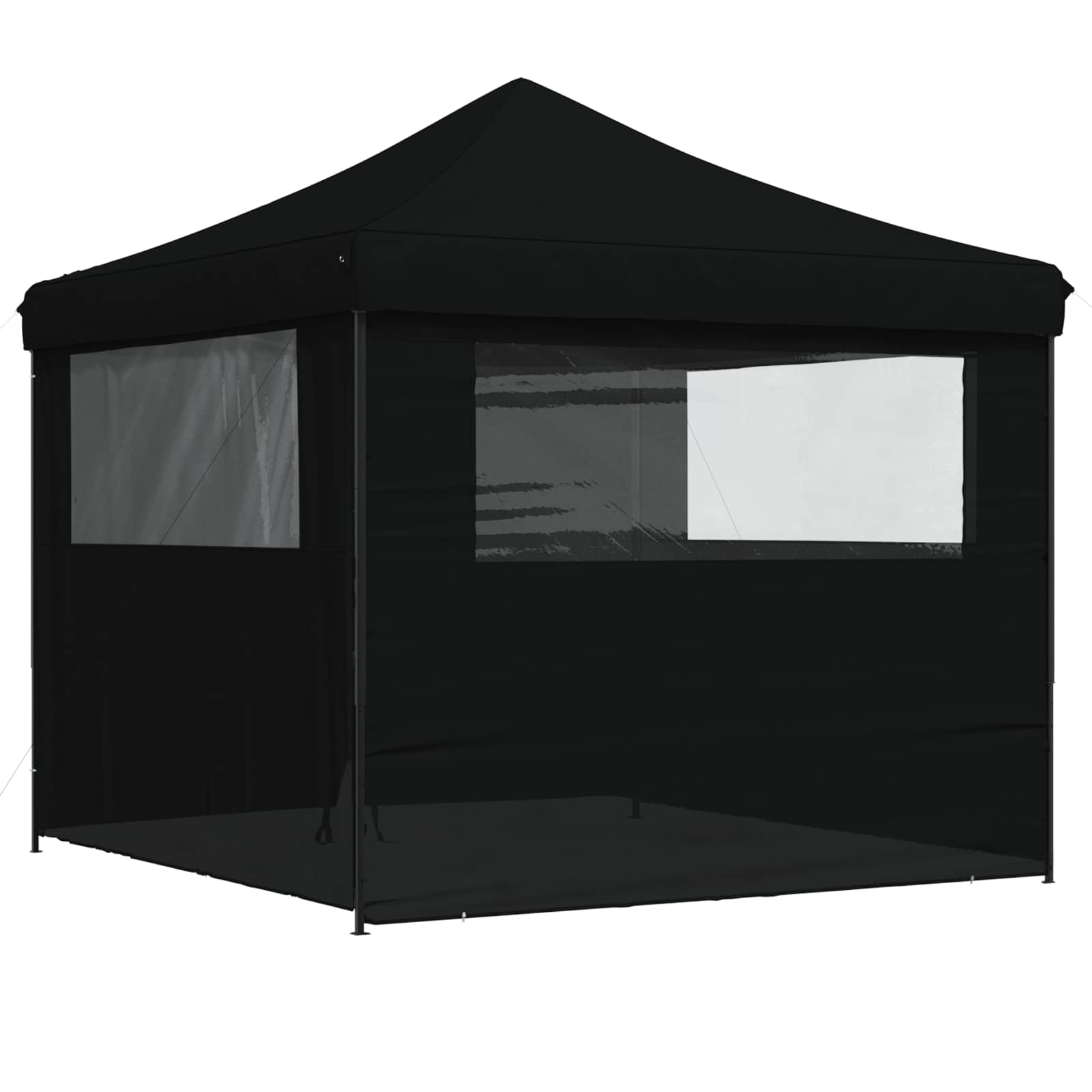 Partyzelt Faltbar Pop-Up Schwarz 292x292x315 cm
