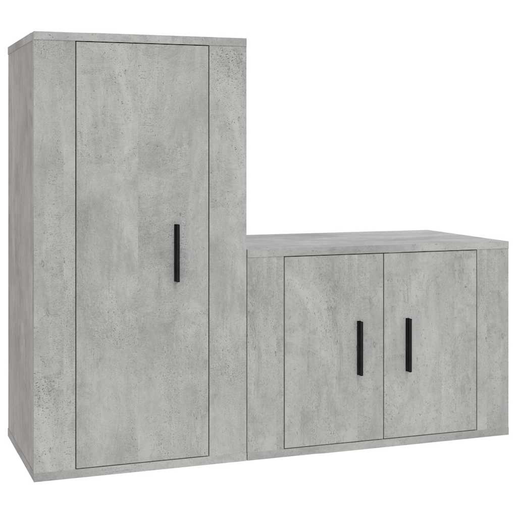 2-tlg. TV-Schrank-Set Weiß Holzwerkstoff