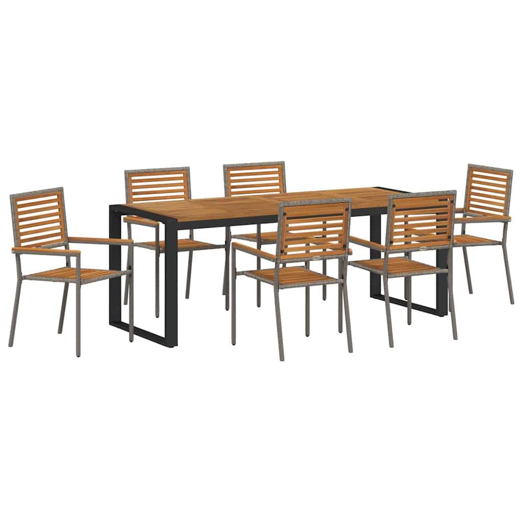 Garten Essgruppe 5 pcs Schwarz und Braun Poly-Rattan