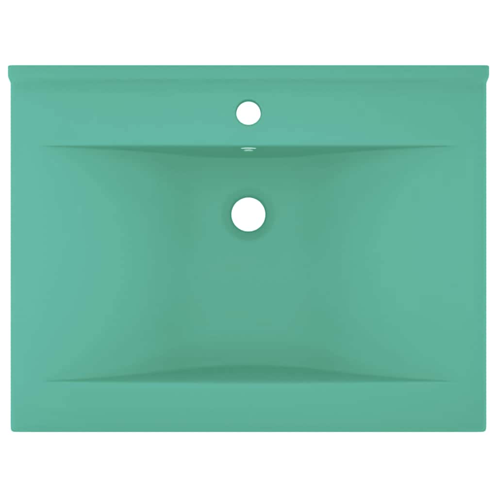 Luxus-Waschbecken mit Hahnloch Matt-Weiß 60x46 cm Keramik