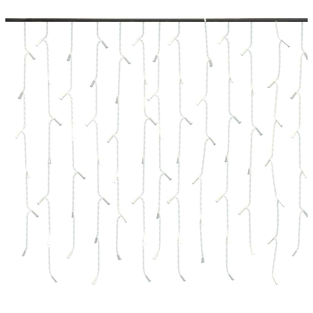 Lichtervorhang LED Eiszapfen 10 m 400 LED Warmweiß 8 Funktionen