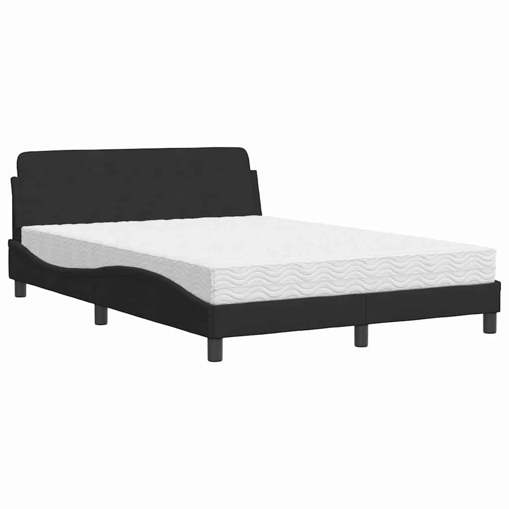 Bett mit Matratze "Dover" Hellgrau 80x200 cm Samt