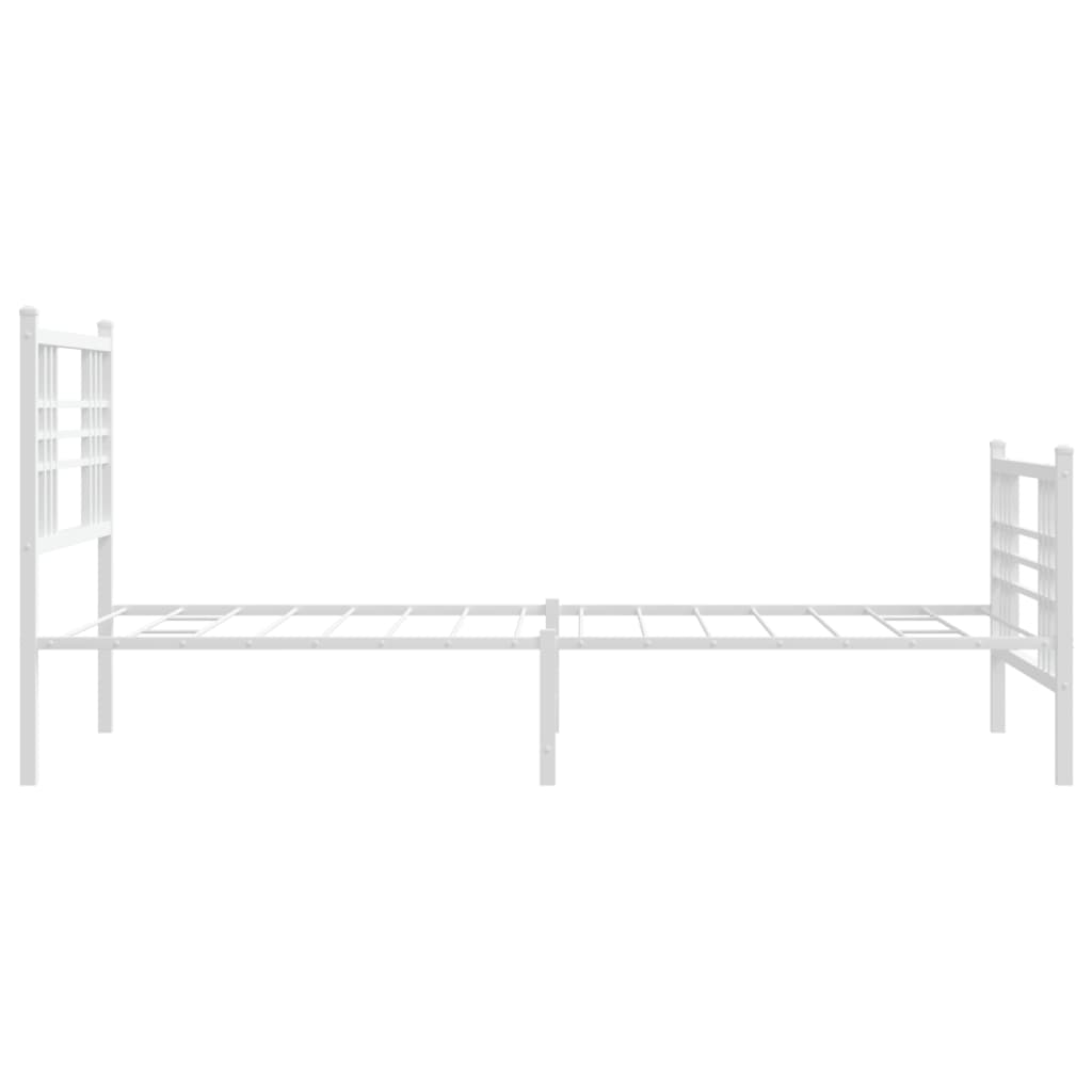Bettgestell mit Kopf- und Fußteil Metall Schwarz 90x200 cm
