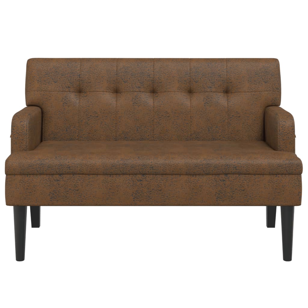 Bank mit Rückenlehne Schwarz 112x65,5x75 cm Kunstleder