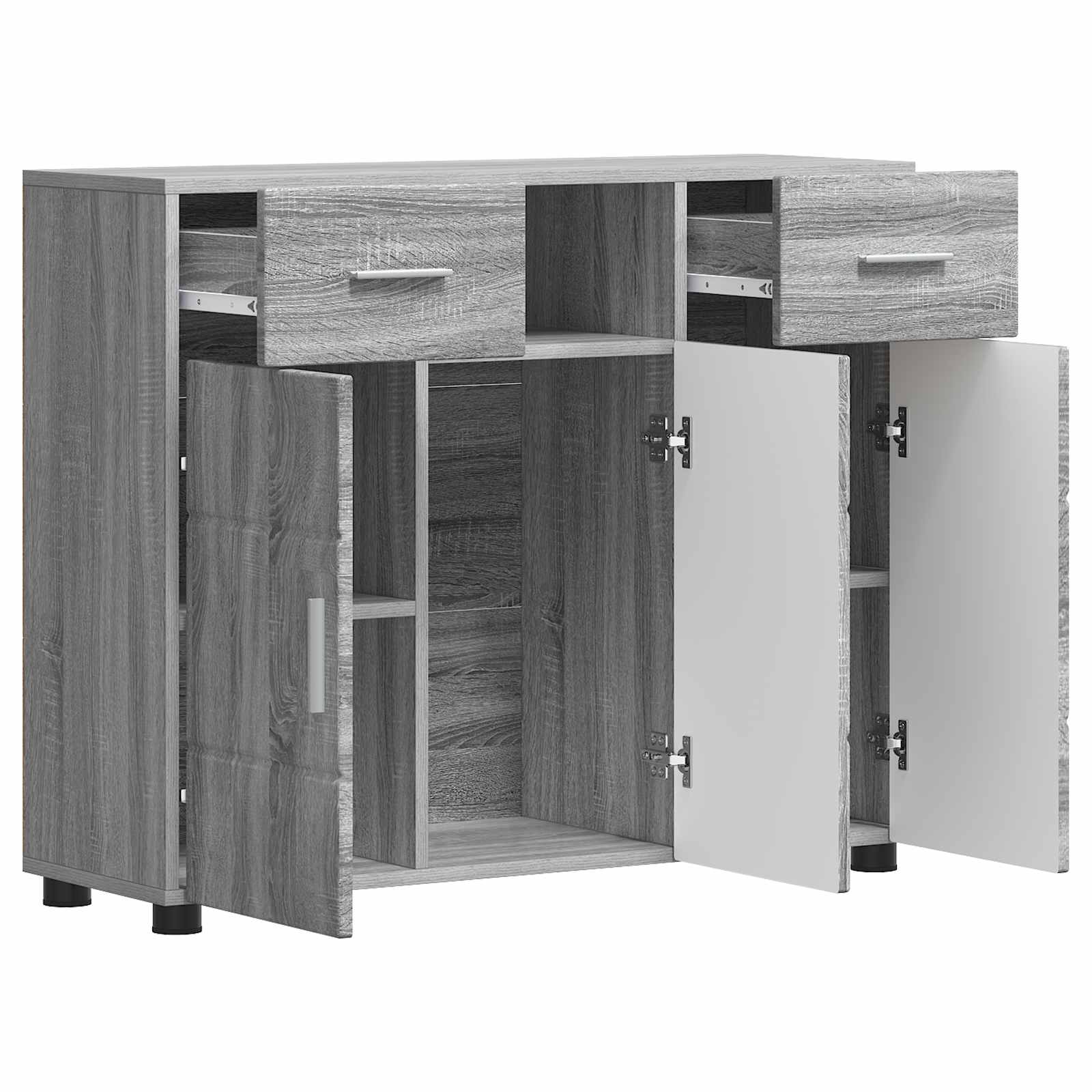 Highboard mit Regal FLORIN Weiß 60 x 35 x 182 cm Holzwerkstoff
