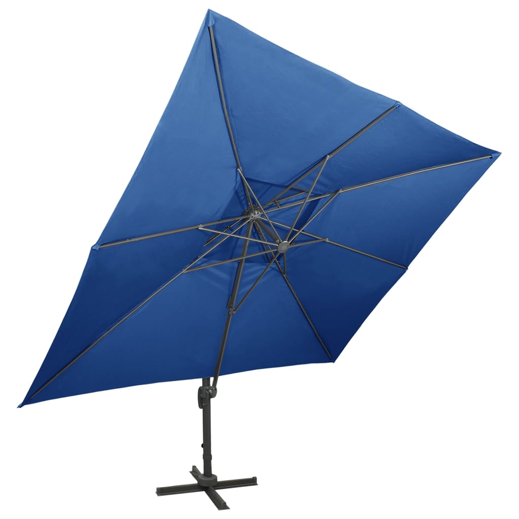 Ampelschirm mit Doppeldach 300 x 300 cm Sand