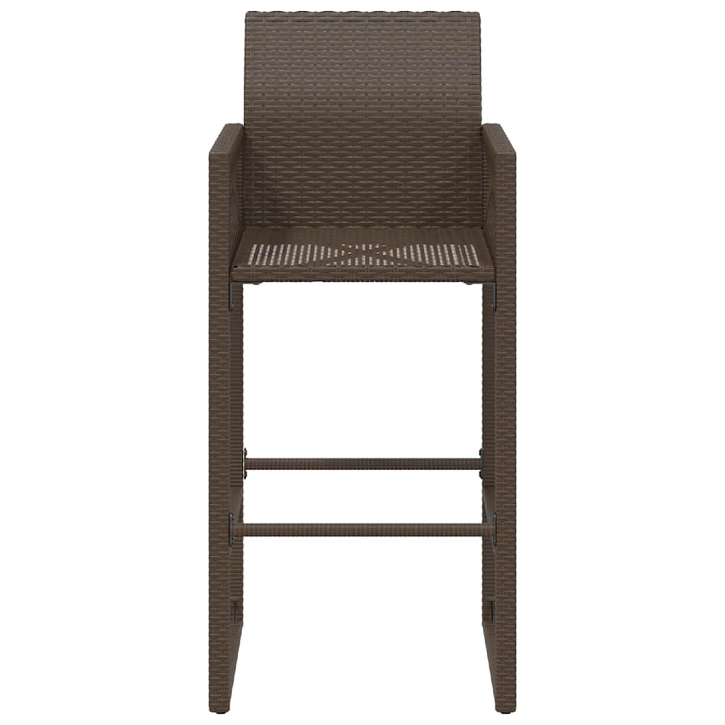 Garten-Barhocker 2 Stk. Schwarz Poly Rattan