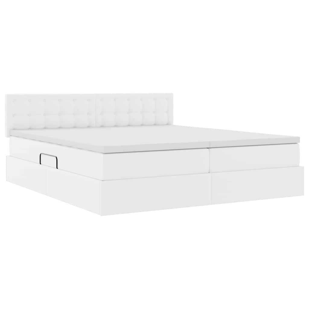 Bett mit Stauraum und LED Schwarz 180 x 200 cm Kunstleder