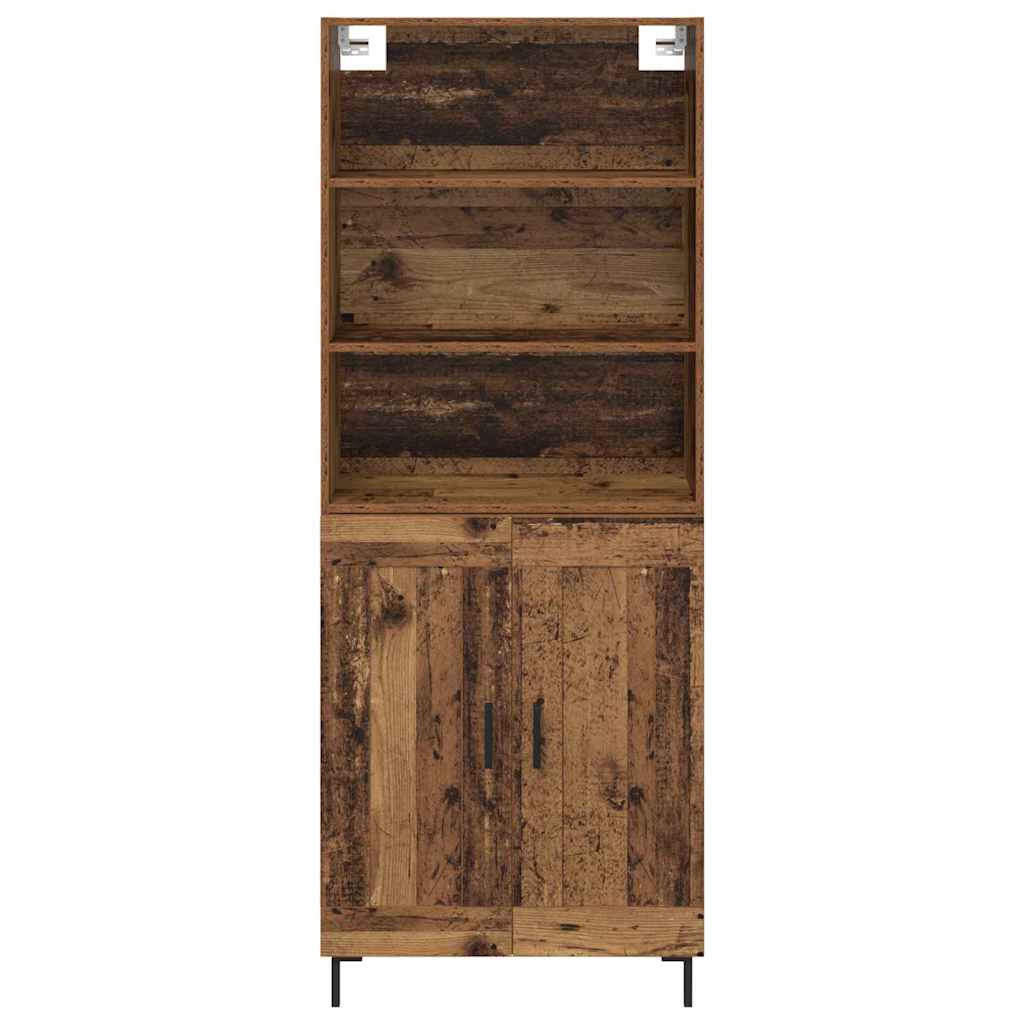 Highboard Hochglanz-Weiß 69,5x34x180 cm Holzwerkstoff