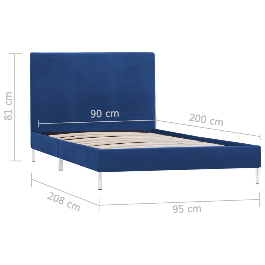 Bettgestell Blau Stoff 160 x 200 cm
