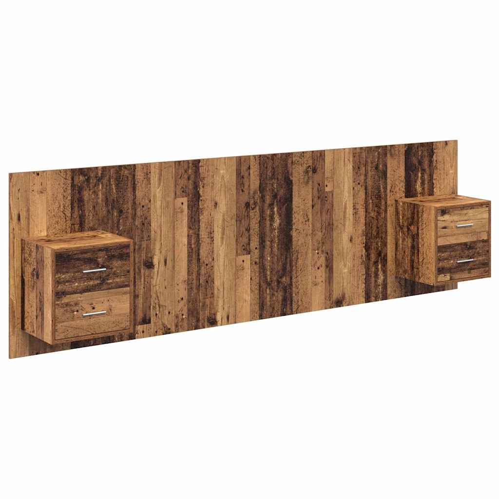 Kopfteil mit Nachttischen Weiß Holzwerkstoff