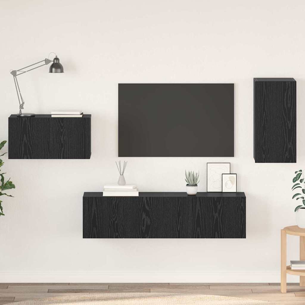 4-tlg. TV-Schrank-Set Weiß Holzwerkstoff