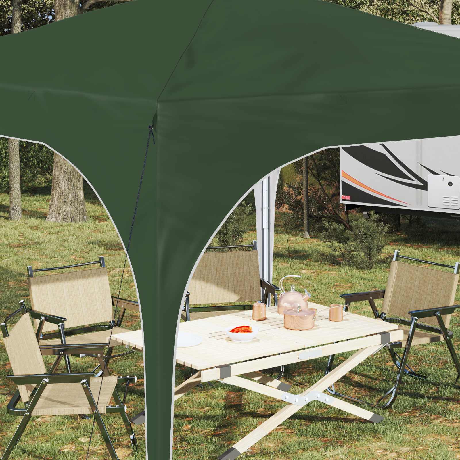 Pop-up Partyzelt 290 x 290 x 245 cm Creme