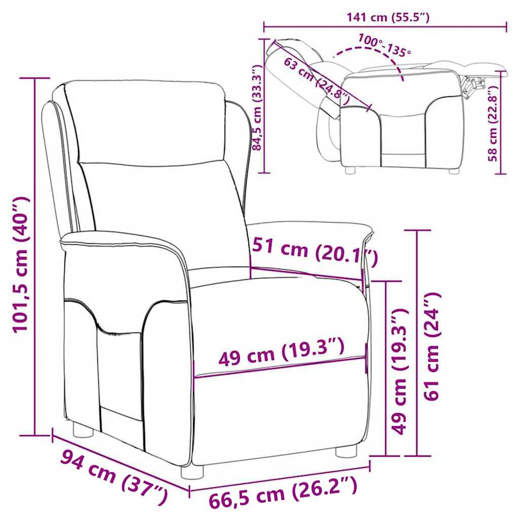 Liegestuhl Hellgrau 66,5 x 94 x 101,5 cm Polyester