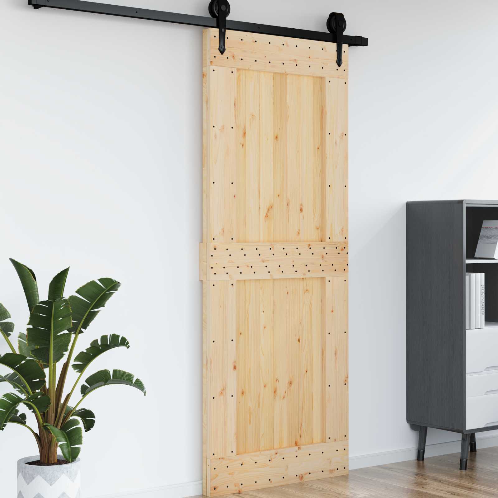 Tür NARVIK Natur 80 x 210 cm Massivkiefer
