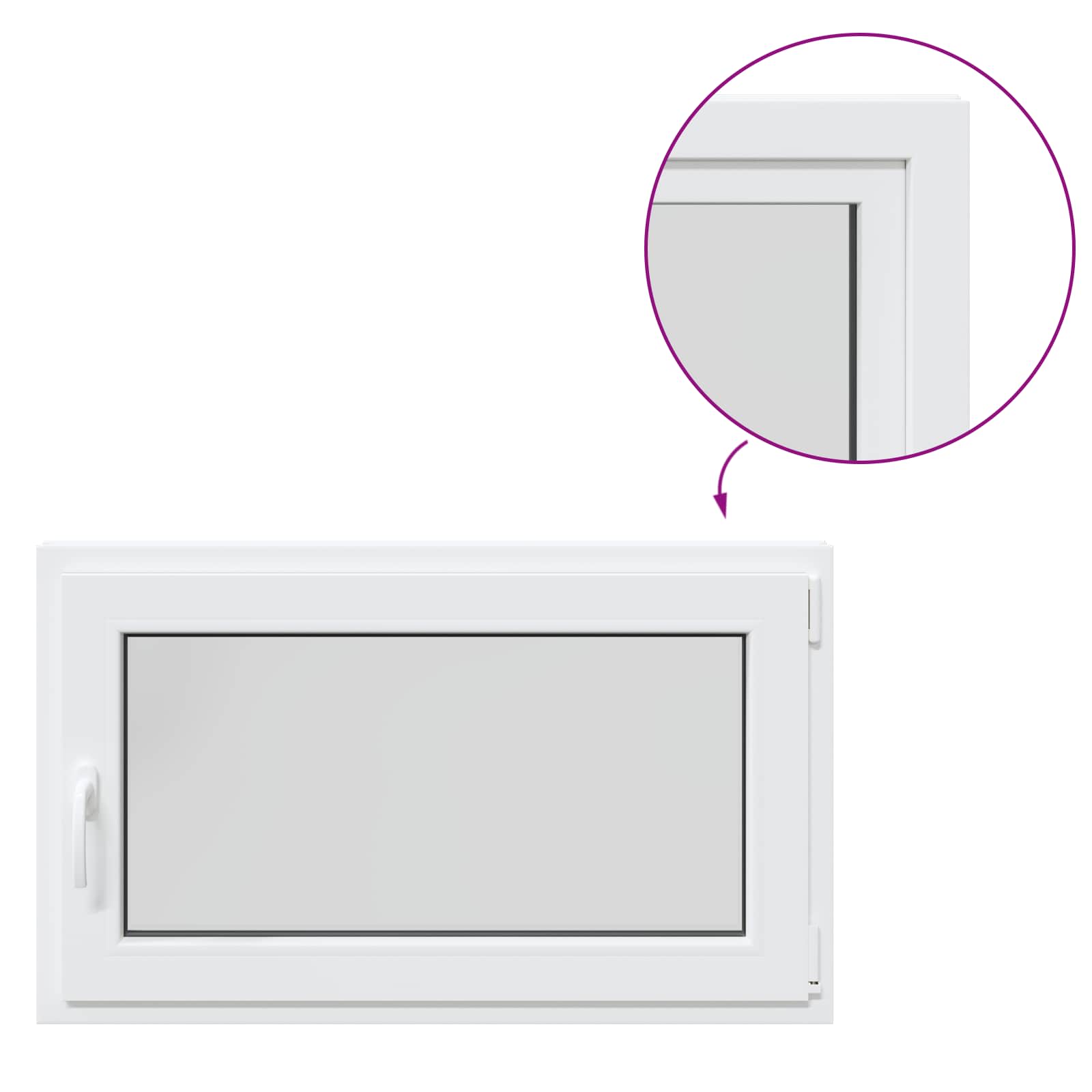 Kellerfenster RISOR 50 x 50 cm PVC und Glas Weiß