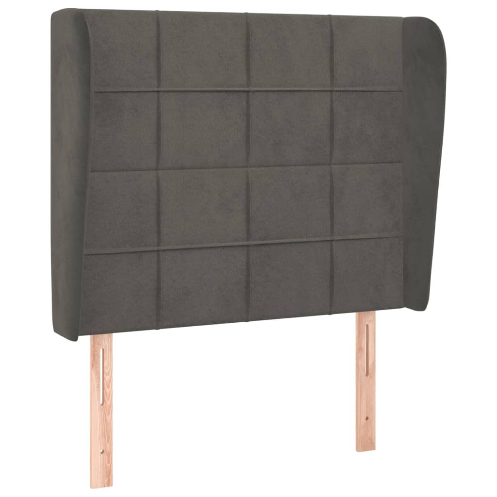 Kopfteil mit Ohren Dunkelblau 93x23x78/88 cm Samt