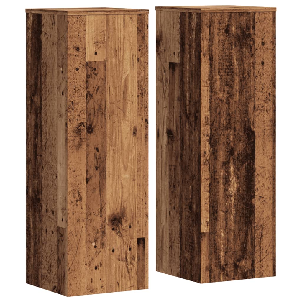 Pflanzenständer 2 Stk. Weiß 33x33x100 cm Holzwerkstoff