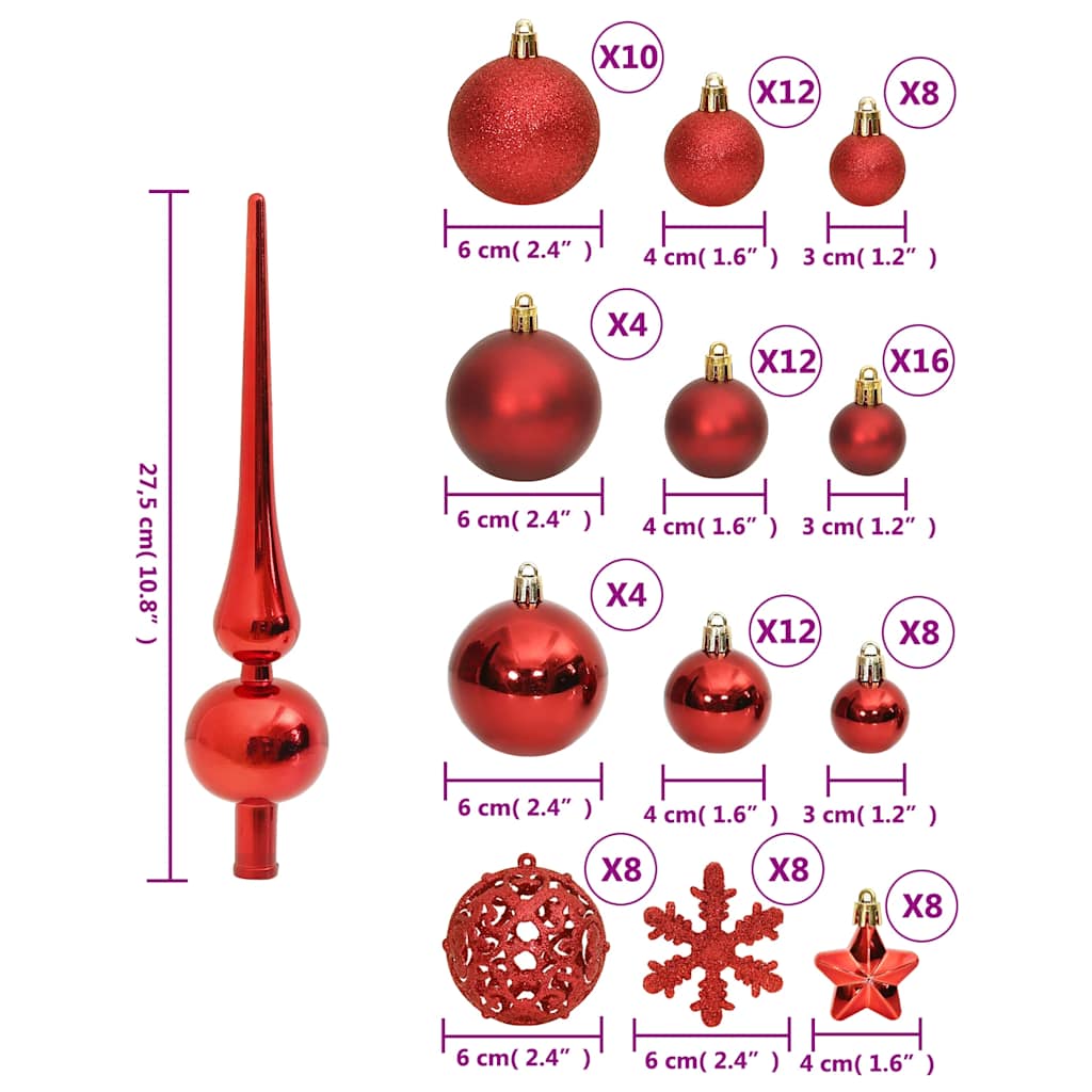 111-tlg. Weihnachtskugel-Set Golden Polystyrol