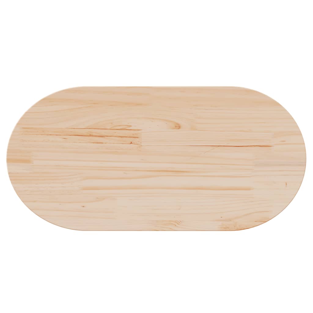 Tischplatte 60x30x2,5 cm Massivholz Kiefer Oval