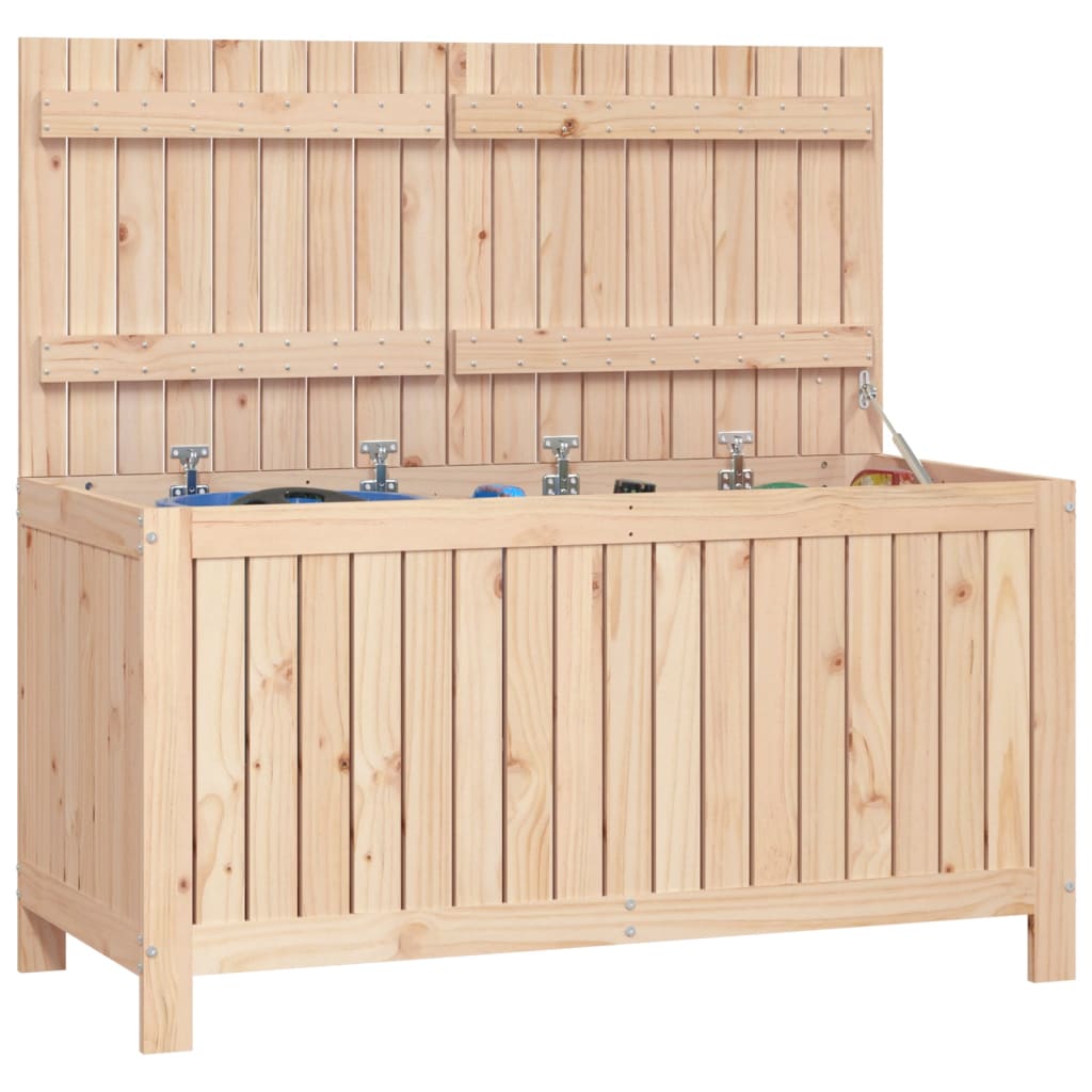 Gartentruhe Grau 76x42,5x54 cm Massivholz Kiefer