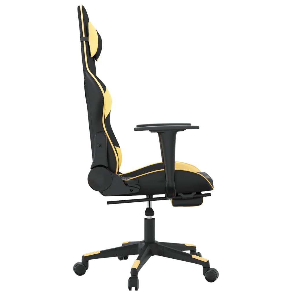Gaming-Stuhl mit Massagefunktion Schwarz und Blau Kunstleder