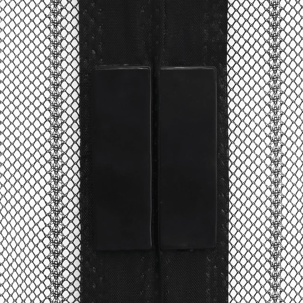 Fliegengitter-Türvorhänge 2 Stk. Magnet Schwarz 200x80 cm