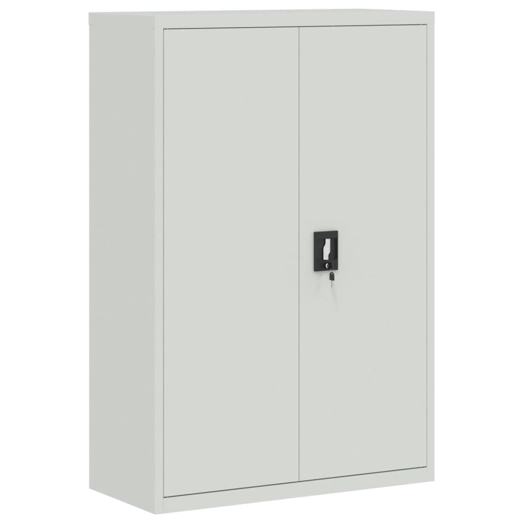 Aktenschrank mit 2 Türen Grau 90 cm Stahl