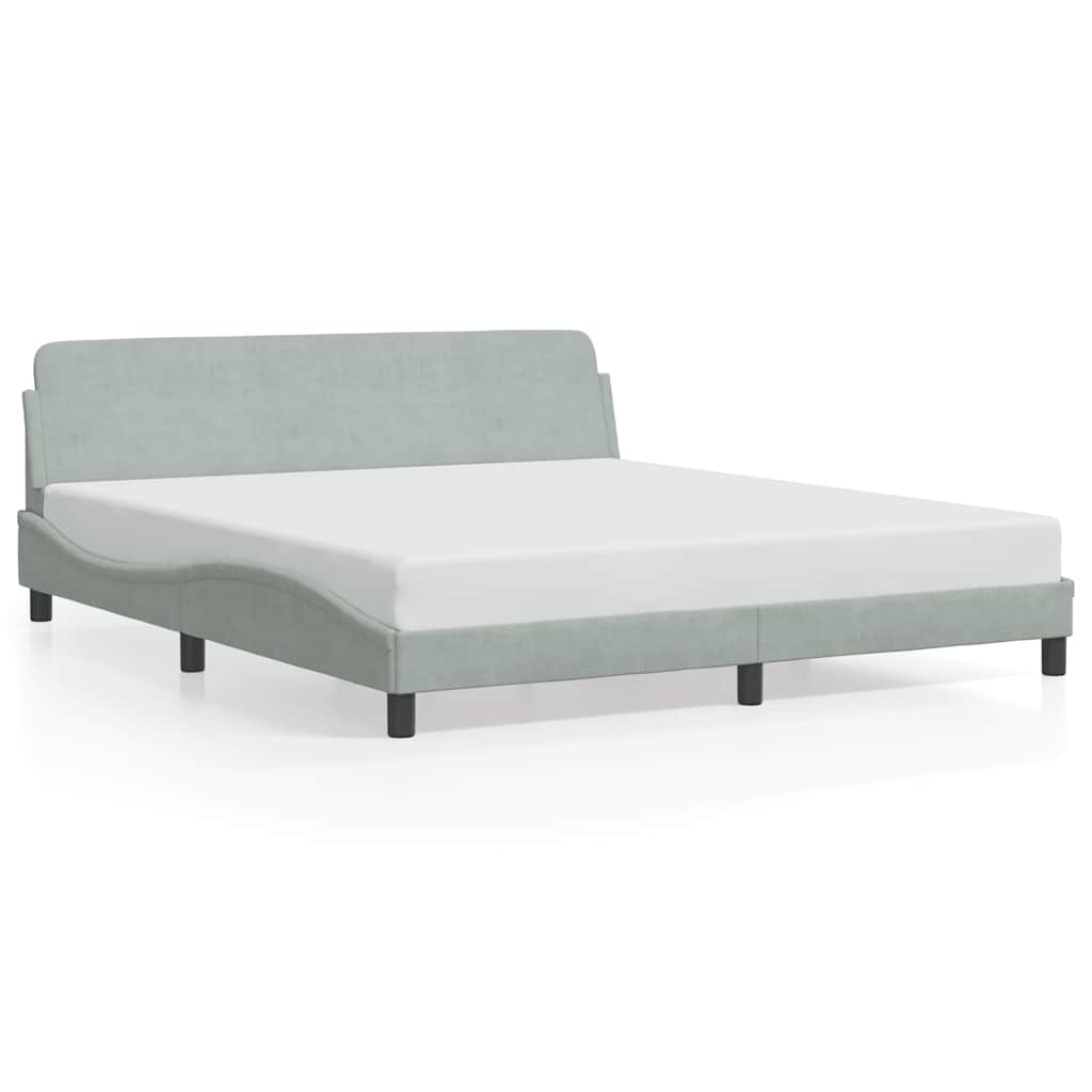 Bettgestell "Dover" Hellgrau 100x190 cm Samt