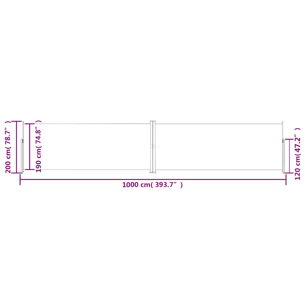 Ausziehbare Seitenmarkise 160×600 cm Braun