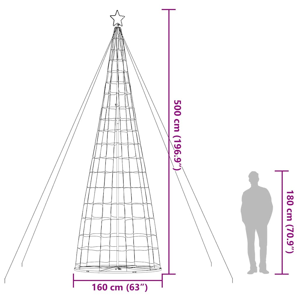 LED Weihnachtsbaum 200 LEDs Warmweiß 180 cm