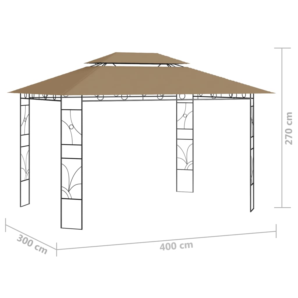 Pavillon 4x3x2,7 m Creme 160 g/m²