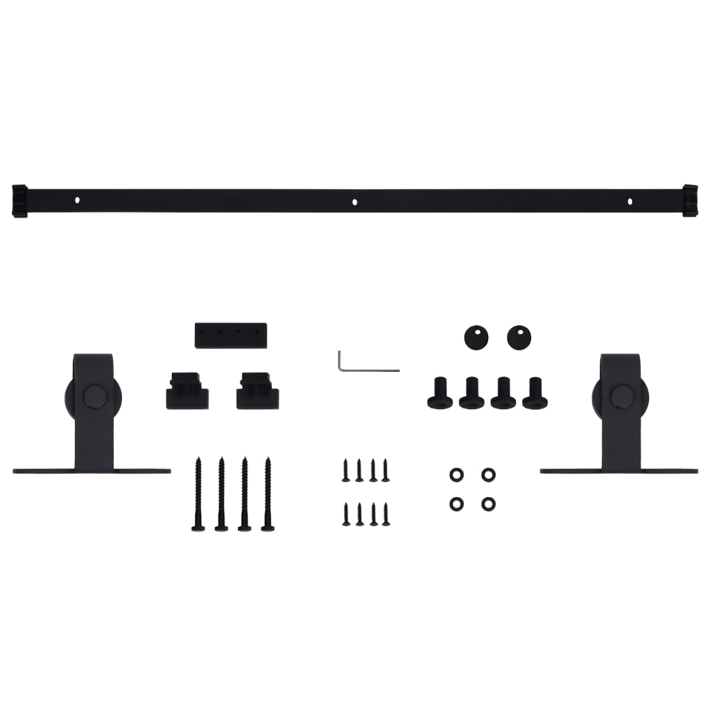 Schiebetürbeschlag Set für Schranktüren 91 cm Karbonstahl