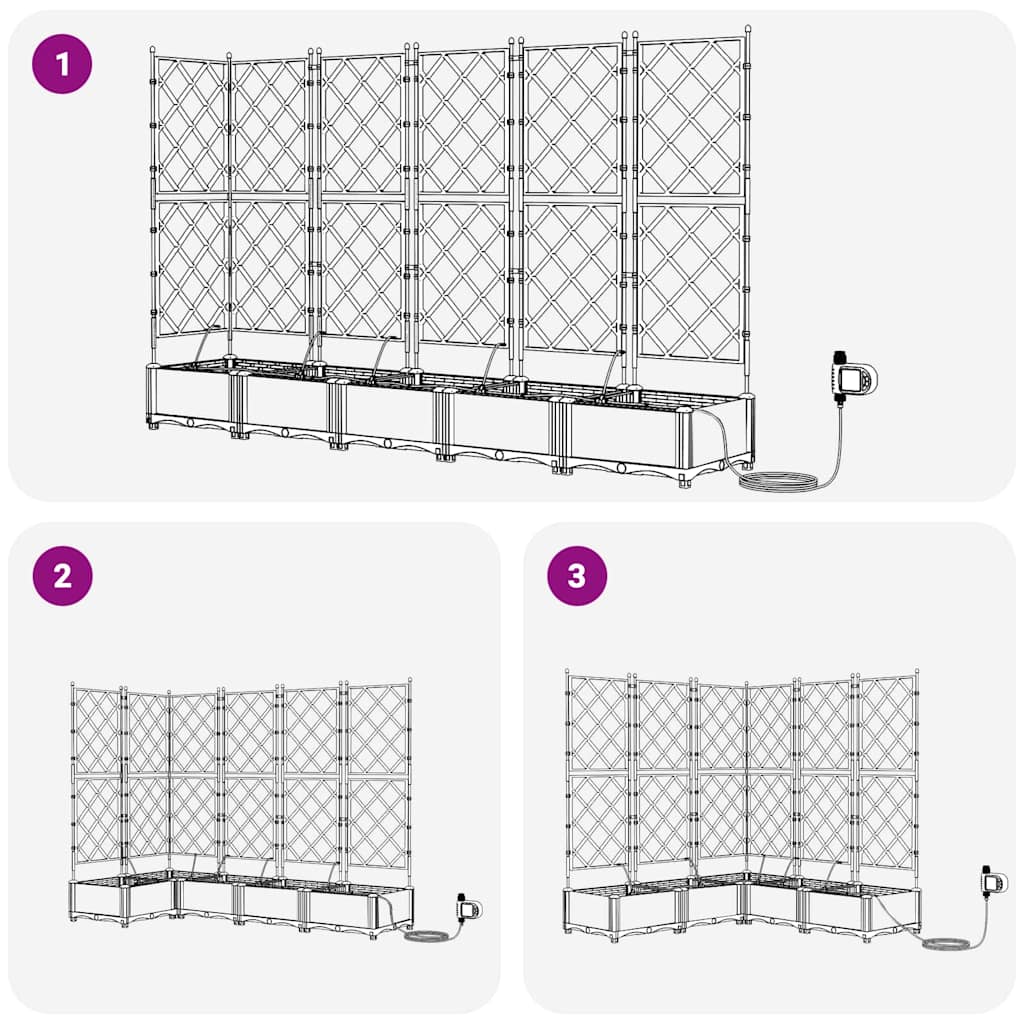 Garten-Pflanzgefäß 4 Stk. Braun 160 x 40 x 22 cm PP