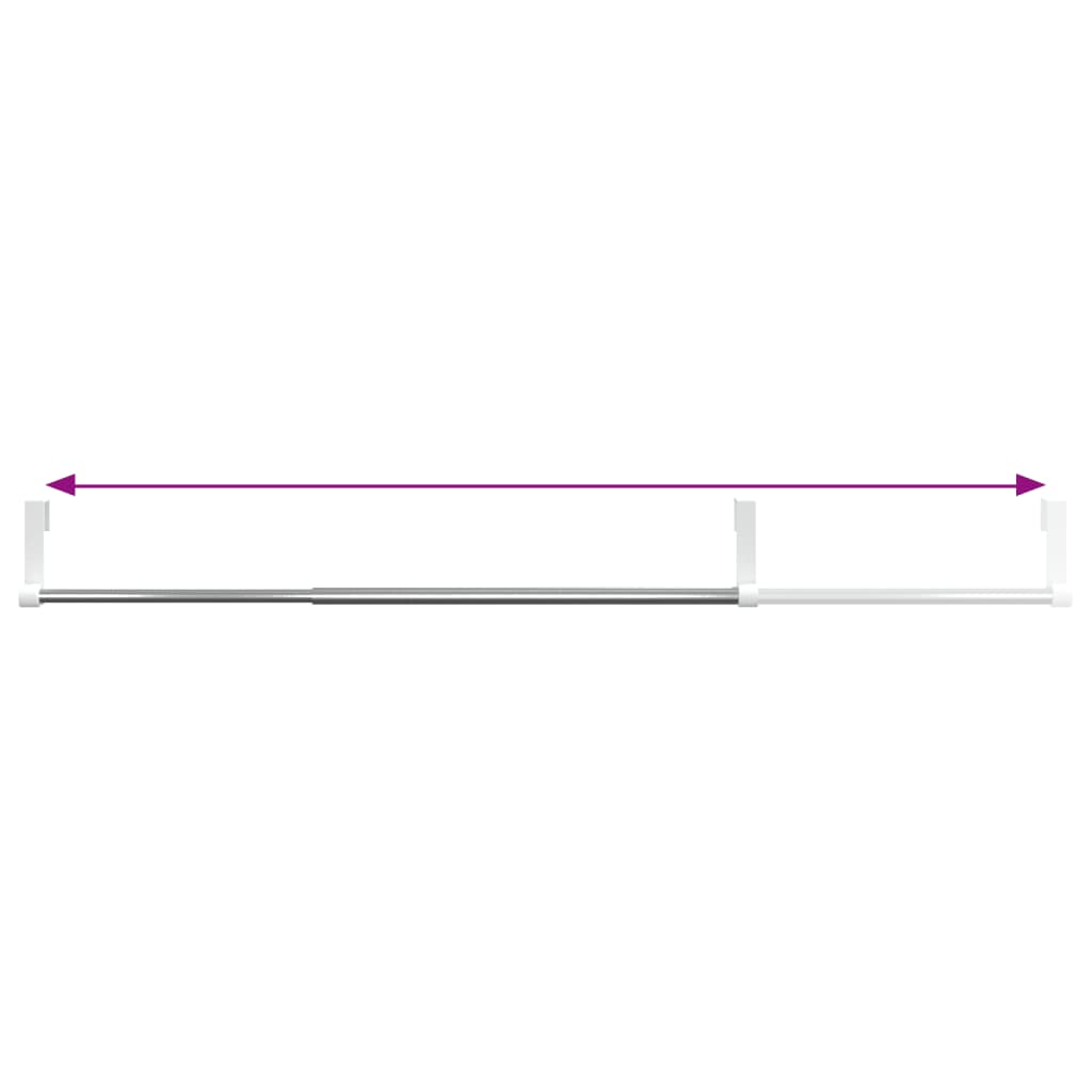 Gardinenstangen 2 Stk. Weiß und Silbern 40-60 cm Aluminium