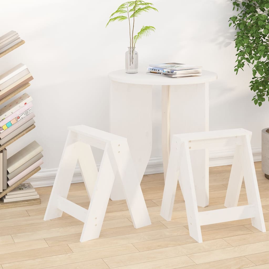 Hocker 2 Stk. 40x40x45 cm Massivholz Kiefer