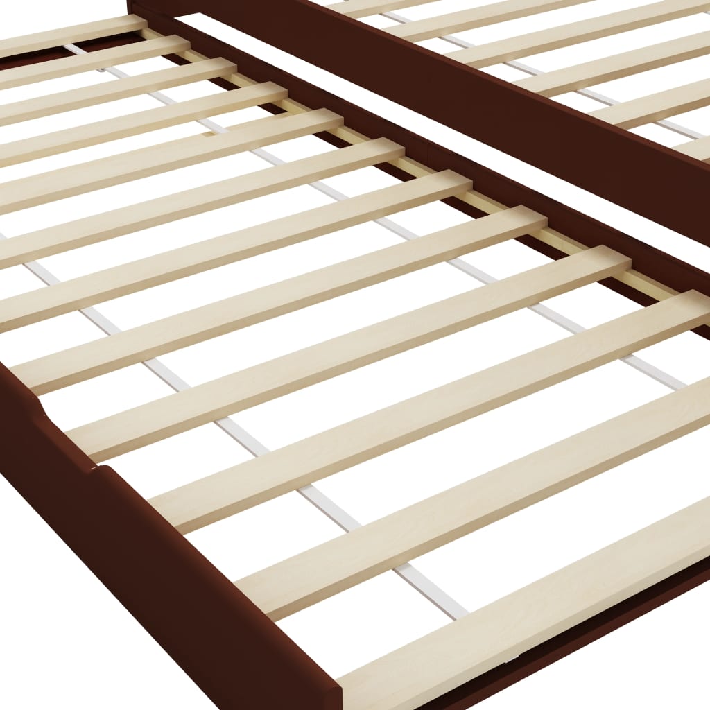 Ausziehsofa Bettgestell Weiß Kiefernholz 90×200 cm