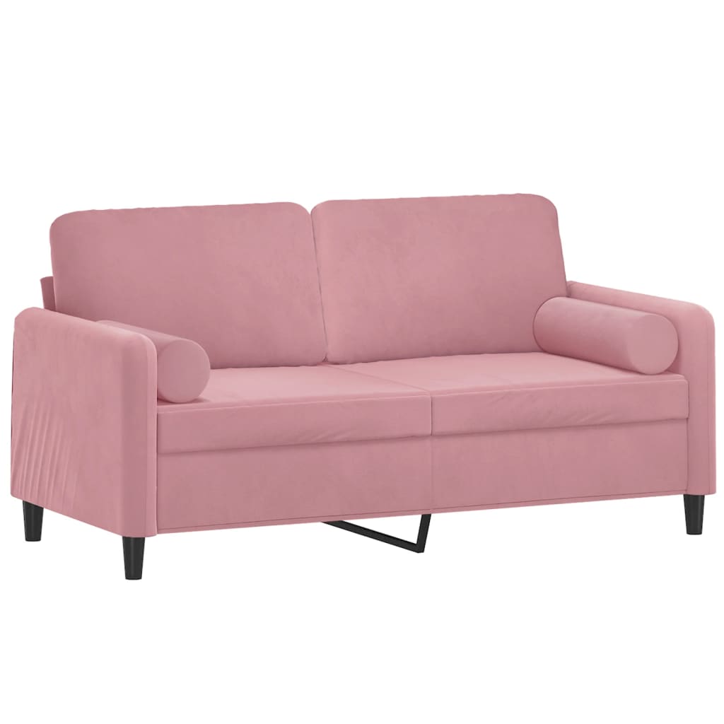2-Sitzer-Sofa mit Zierkissen Dunkelgrün 120 cm Samt