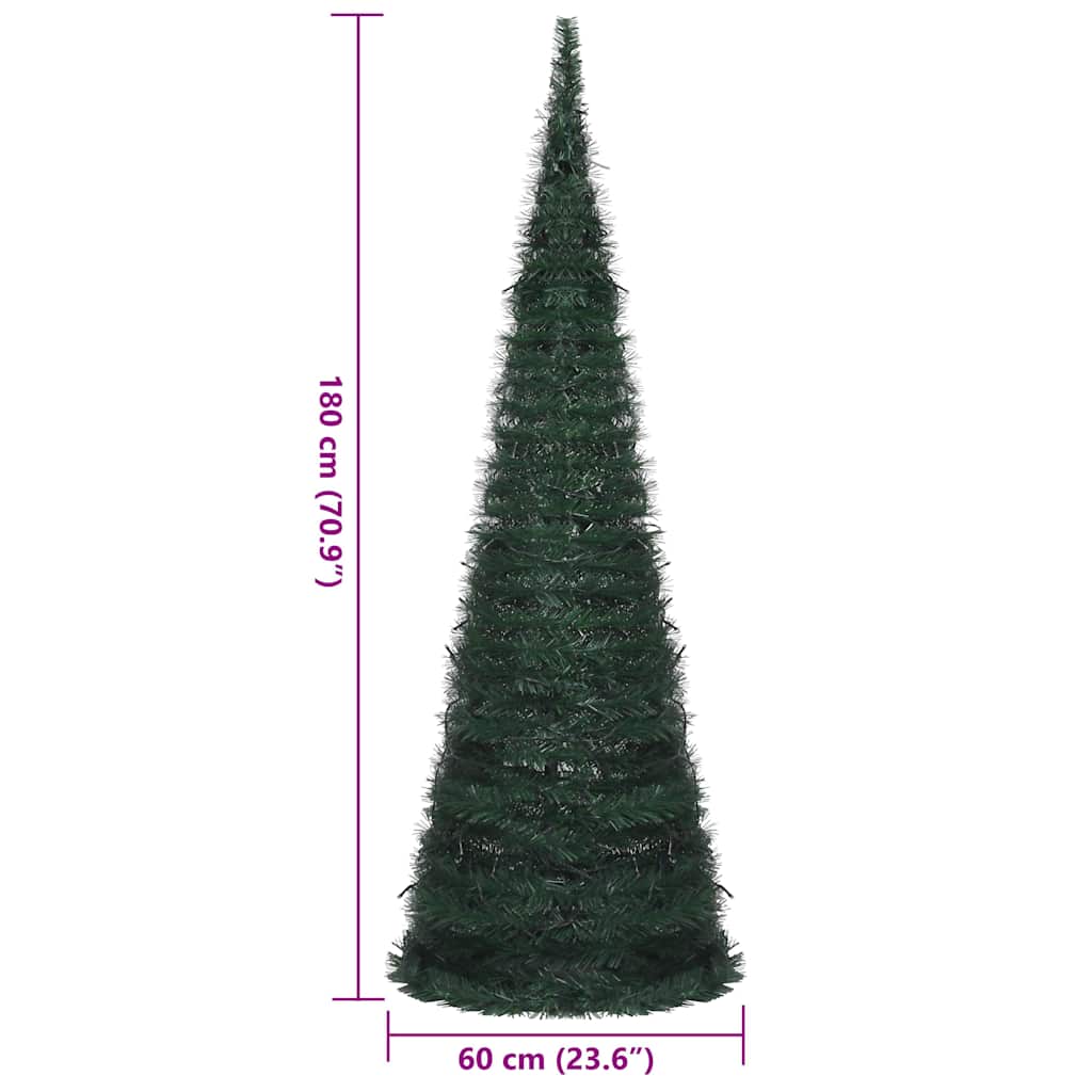 Künstlicher Pop-Up-Weihnachtsbaum mit Beleuchtung Grün 150 cm