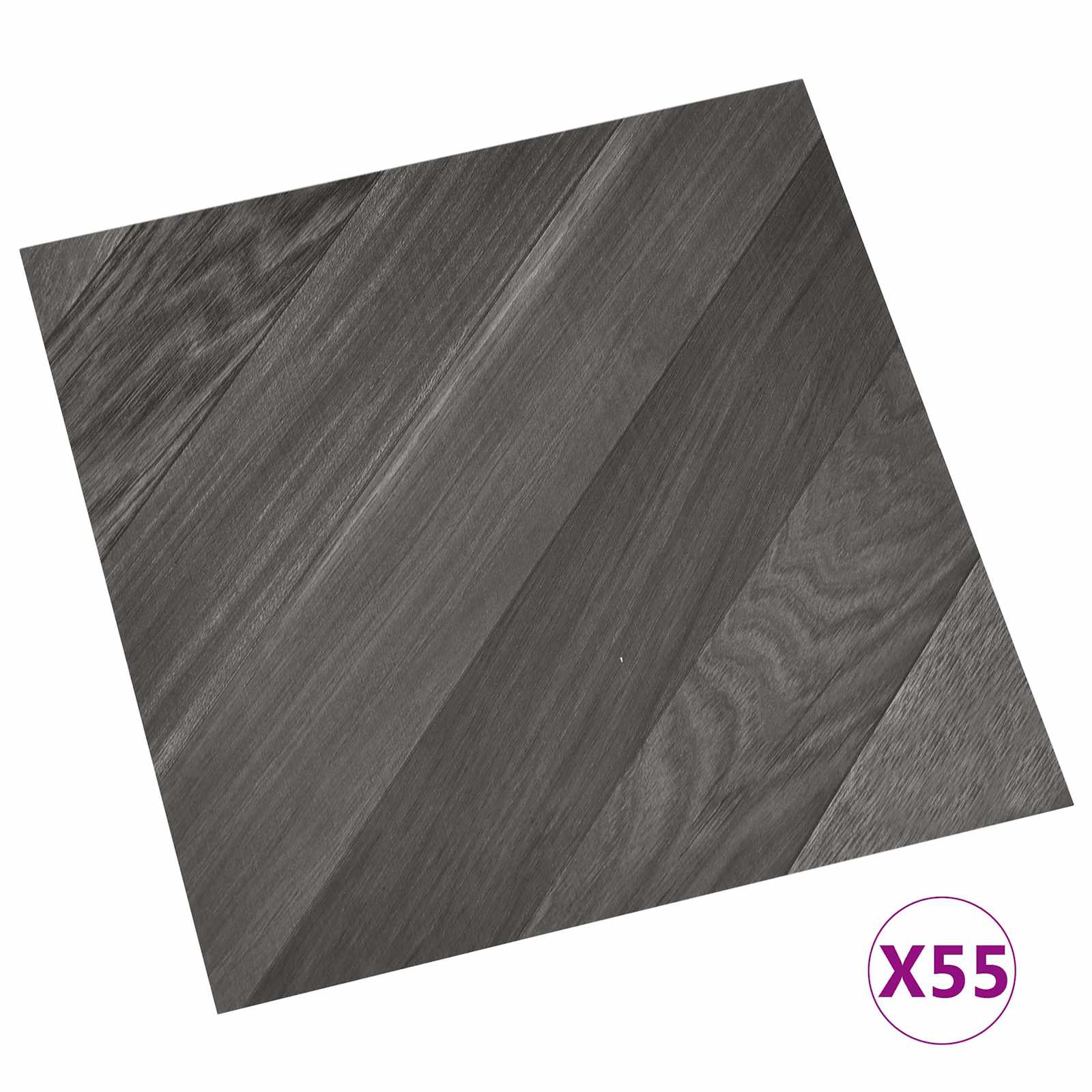 Bodenplanken 55 pcs Schwarz 5,11 m² PVC