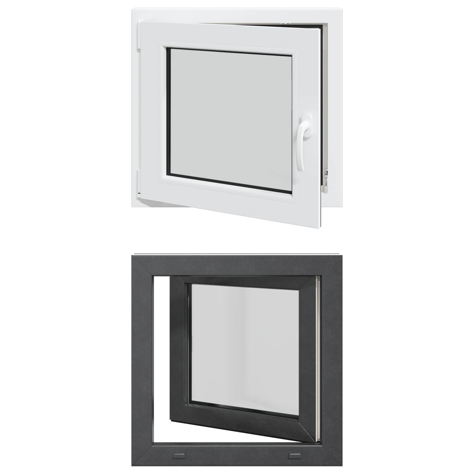Kellerfenster RISOR 50 x 50 cm PVC und Glas Weiß