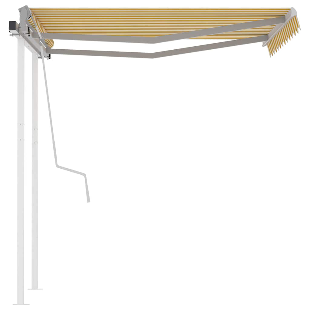 Markise Manuell Einziehbar mit Pfosten 3x2,5 m Creme