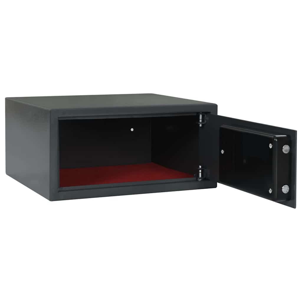 Digitaler Safe mit Schloss Dunkelgrau 23 x 17 x 17 cm Stahl