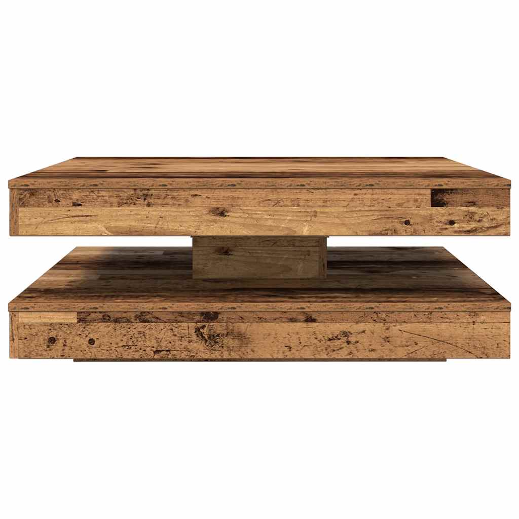 Couchtisch 360-Grad Drehbar Weiß 90x90x34,5 cm