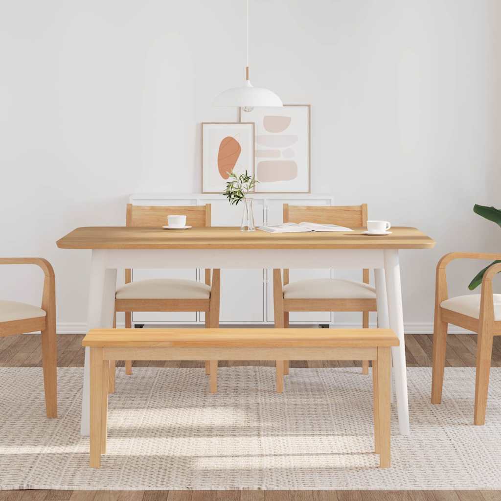 Bank 110 cm Braun Massivholz Gummibaum