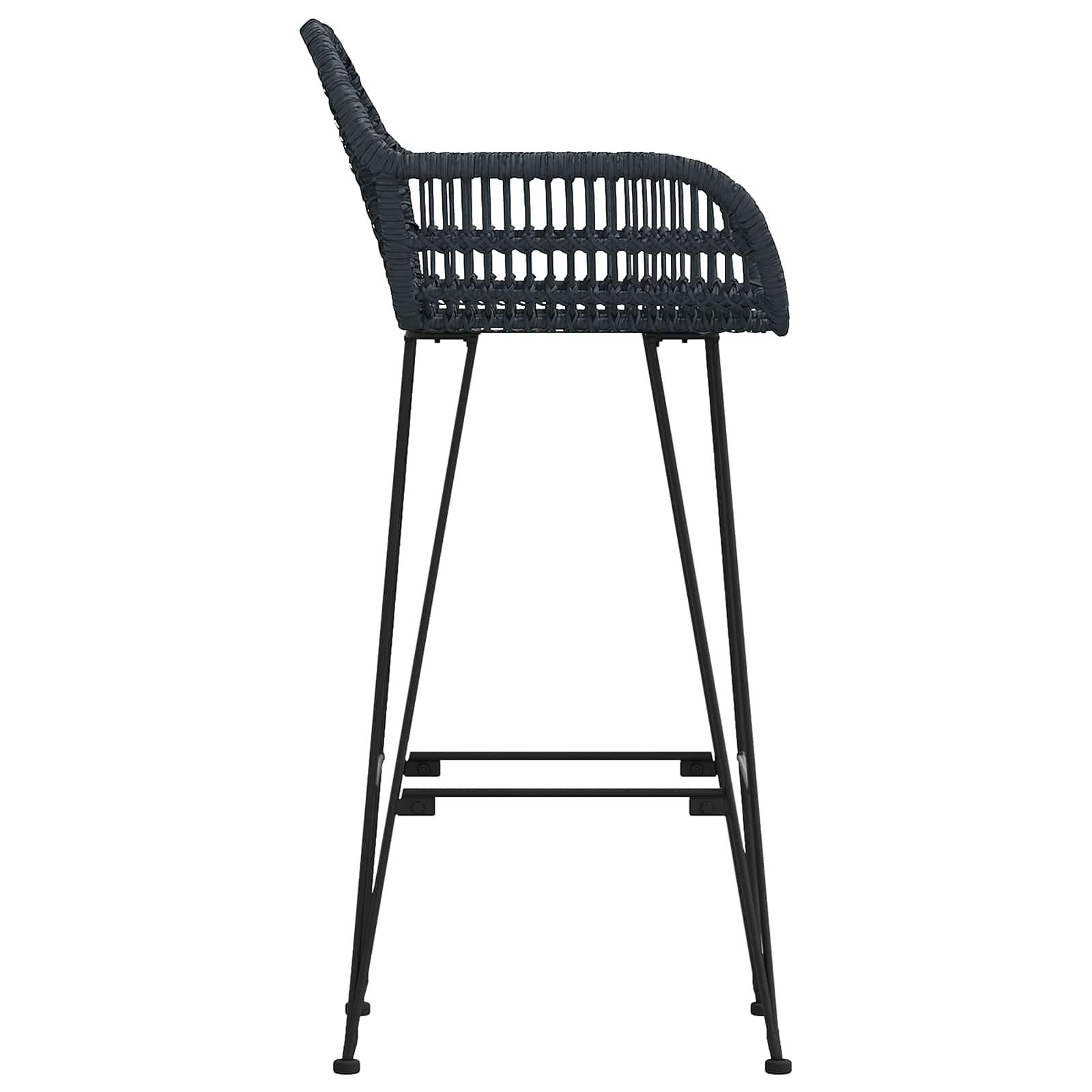 Barstuhl 2 pcs 55 x 52 x 92 cm Rattan und Eisen
